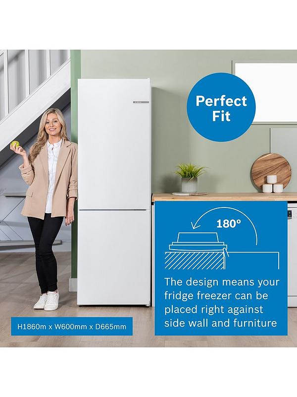 Bosch Series 4 KGN362WDFG 60/40, Frost Free, 60cm Wide Fridge Freezer - White - Image 6